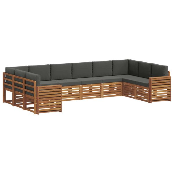 Комплекти дивани с възглавница 10 pcs Натурален и Антрацит