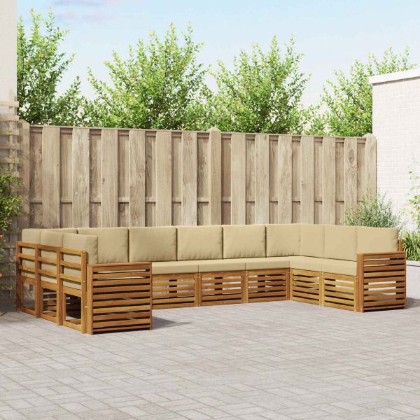 Комплекти дивани с възглавница 10 pcs Натурален и Бежов