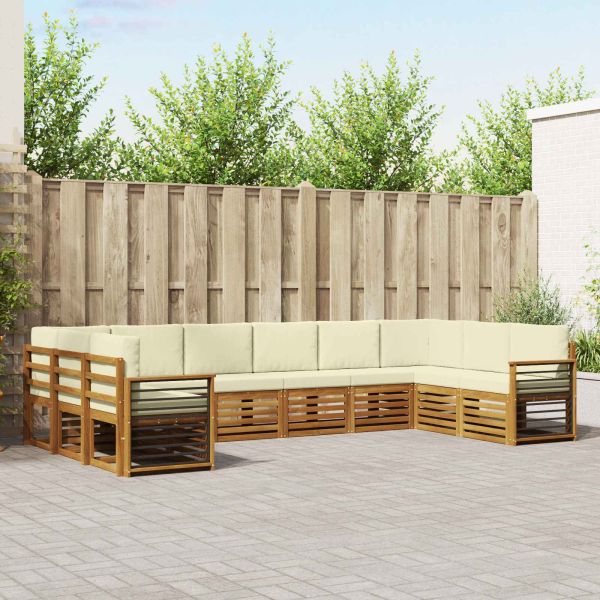 Комплекти дивани с възглавница 10 pcs Натурален и Крема