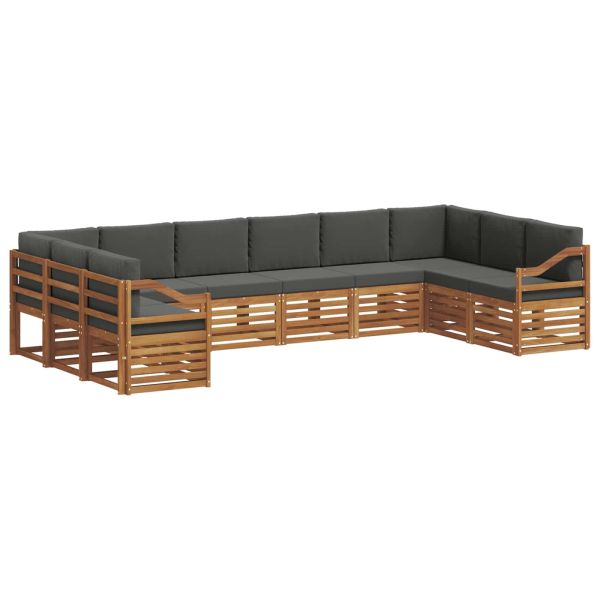 Комплекти дивани с възглавница 10 pcs Натурален и Антрацит