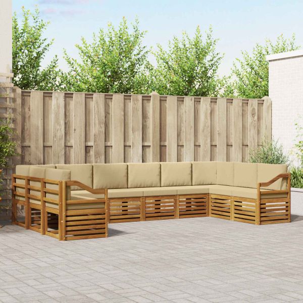 Комплекти дивани с възглавница 10 pcs Натурален и Бежов