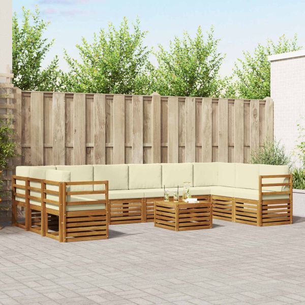 Комплекти дивани с възглавница 11 pcs Натурален и Крема