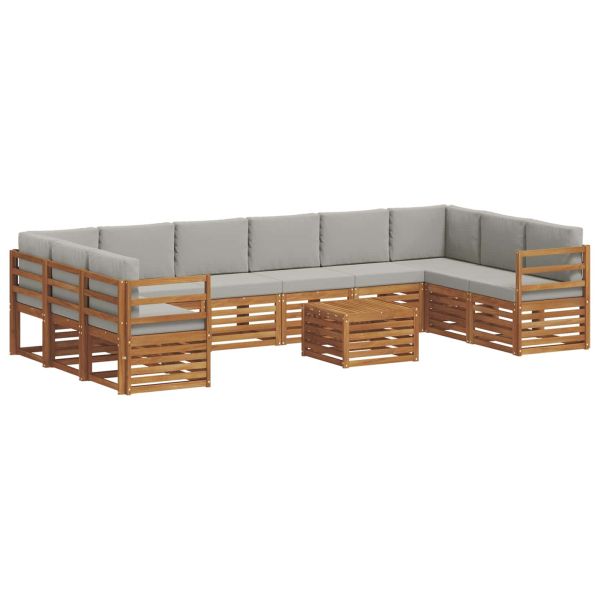 Комплекти дивани с възглавница 11 pcs Естествено и светло сиво