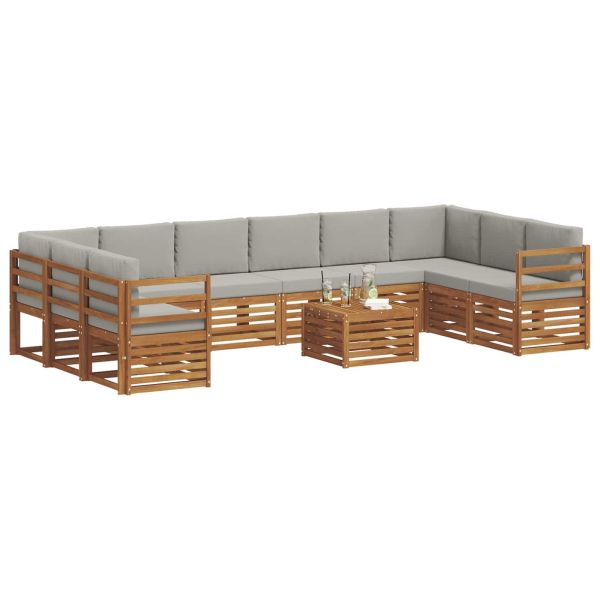 Комплекти дивани с възглавница 11 pcs Естествено и светло сиво