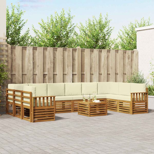 Комплекти дивани с възглавница 11 pcs Натурален и Крема