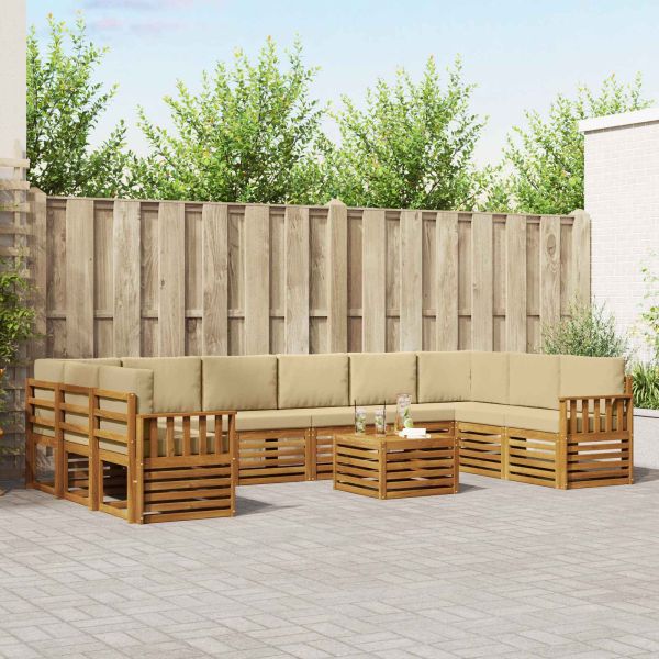 Комплекти дивани с възглавница 11 pcs Натурален и Бежов