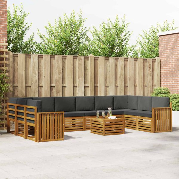 Комплекти дивани с възглавница 11 pcs Натурален и Антрацит