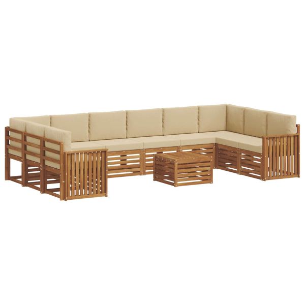 Комплекти дивани с възглавница 11 pcs Натурален и Бежов