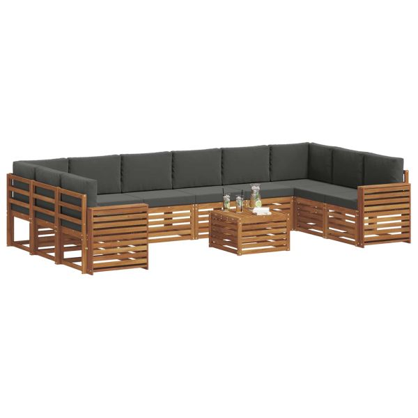 Комплекти дивани с възглавница 11 pcs Натурален и Антрацит