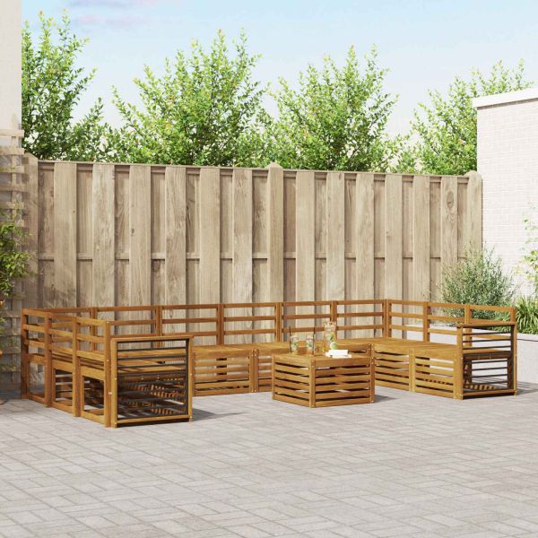 Комплекти дивани 11 pcs Естествен Солидно акациево дърво