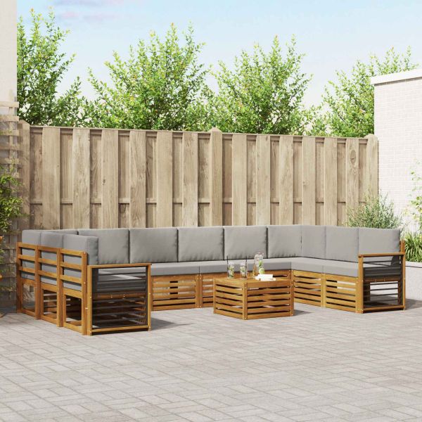 Комплекти дивани с възглавница 11 pcs Естествено и светло сиво