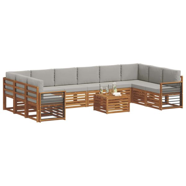 Комплекти дивани с възглавница 11 pcs Естествено и светло сиво