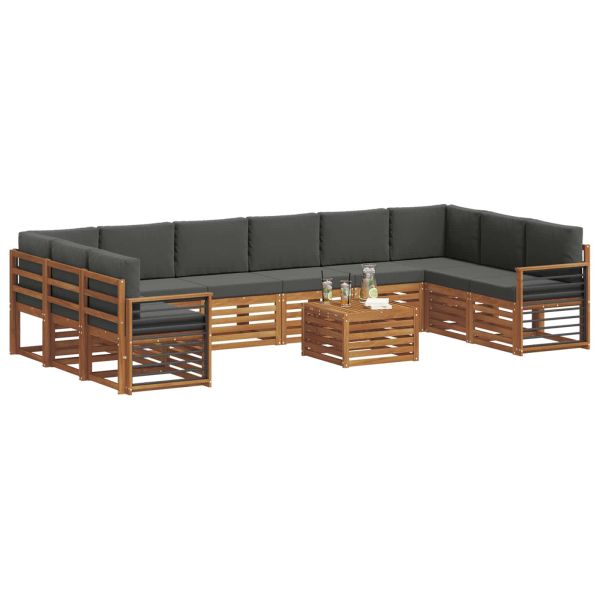 Комплекти дивани с възглавница 11 pcs Натурален и Антрацит