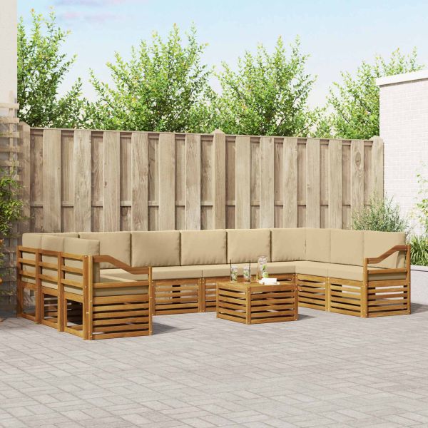 Комплекти дивани с възглавница 11 pcs Натурален и Бежов