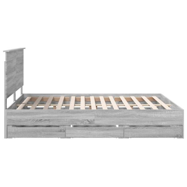 Рамка за легло Сив Сонома 160 x 200 cm Инженерна дървесина