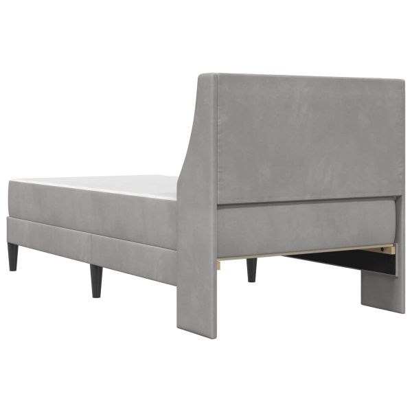 Рамка за легло с матрак с матрак Светлосиво 100 x 200 cm Кадифе