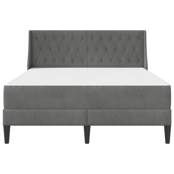 Рамка за легло с матрак с матрак Тъмен сив 120 x 190 cm Кадифе