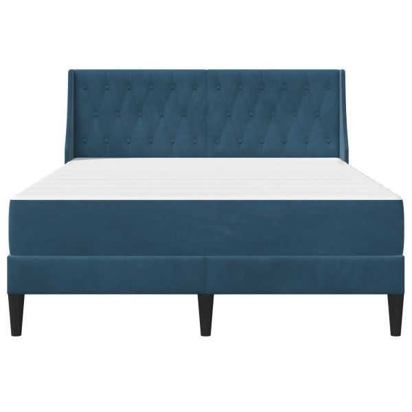 Рамка за легло с матрак с матрак Синьо 120 x 190 cm Кадифе