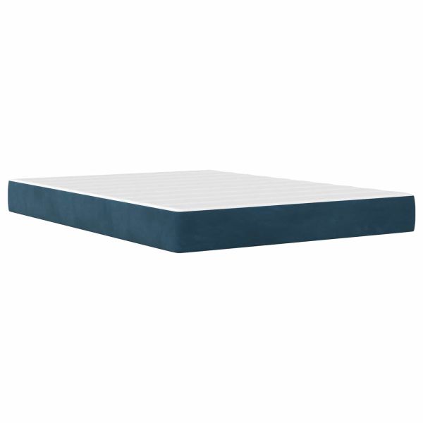 Рамка за легло с матрак с матрак Синьо 120 x 190 cm Кадифе
