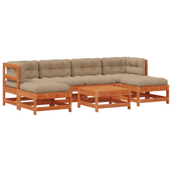 Комплект за почивка в градина 7 pcs Восъчен Кафяв