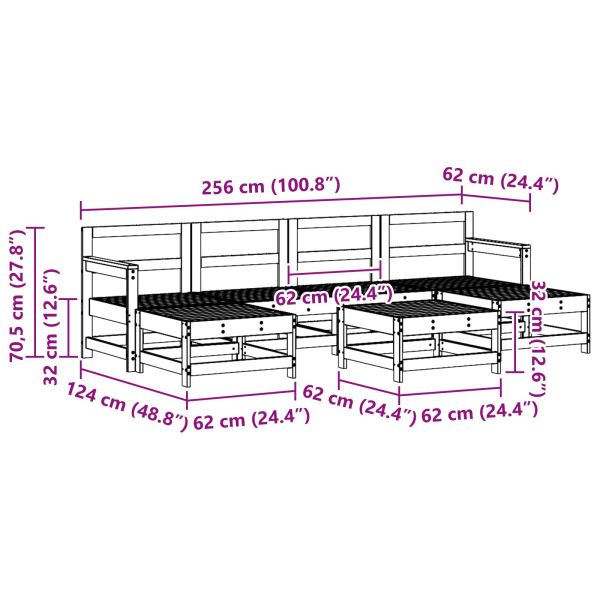 Комплект за почивка в градина 7 pcs Восъчен Кафяв