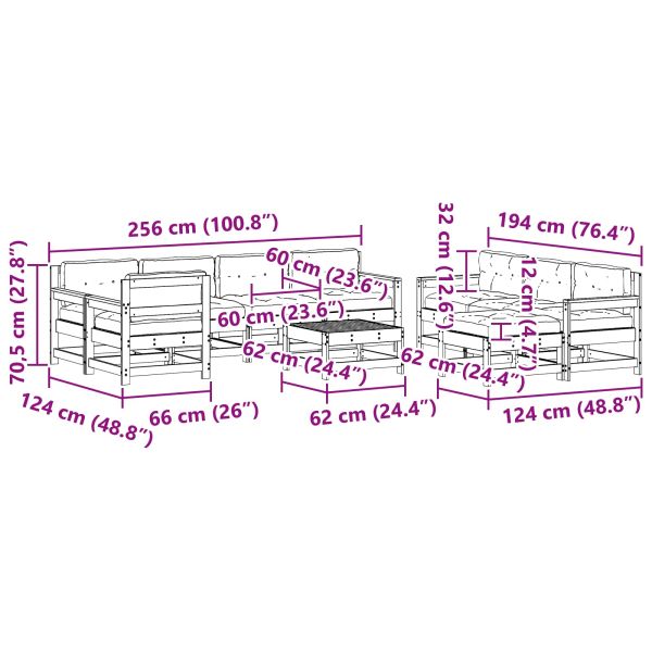 Комплект за почивка в градина 10 pcs Восъчен Кафяв
