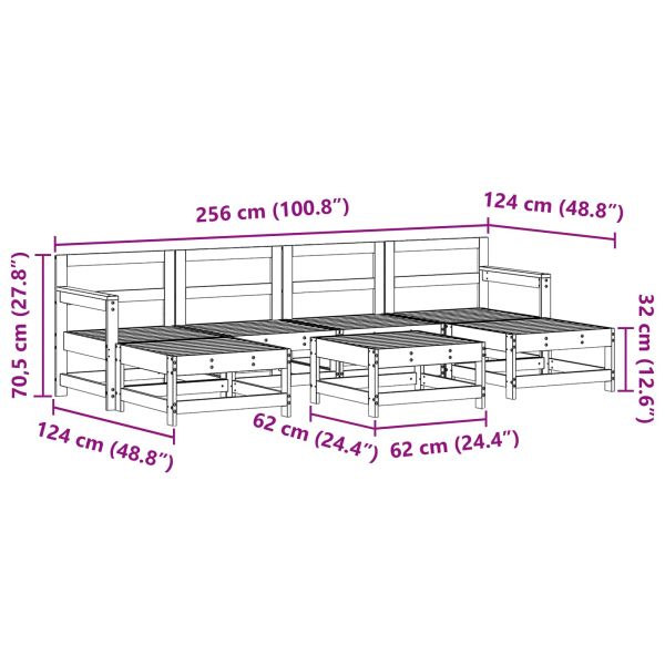 Комплект за почивка в градина 7 pcs Восъчен Кафяв