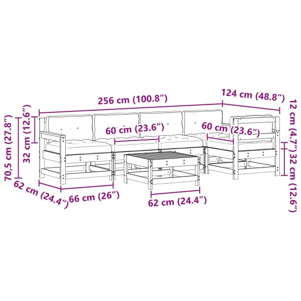 Комплект за почивка в градина 6 pcs Восъчен Кафяв