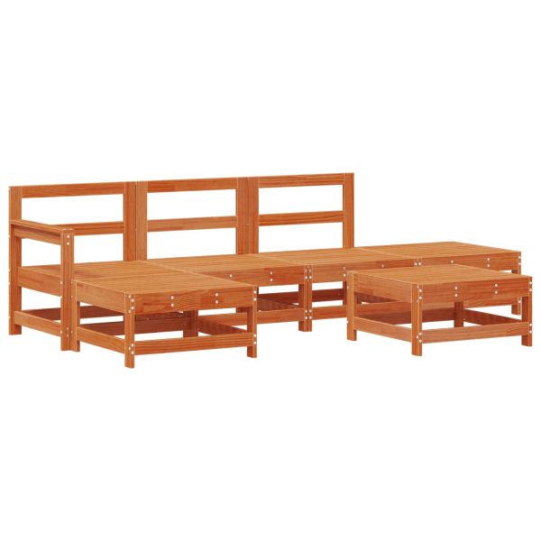 Комплект за почивка в градина 6 pcs Восъчен Кафяв