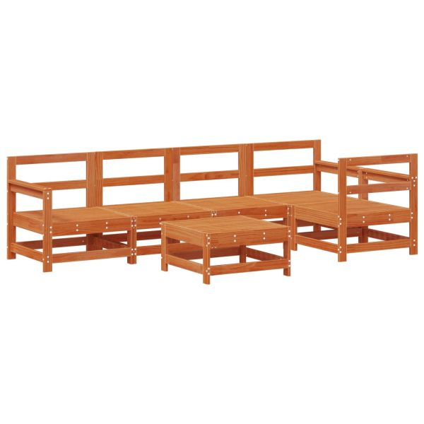 Комплект за почивка в градина 6 pcs Восъчен Кафяв