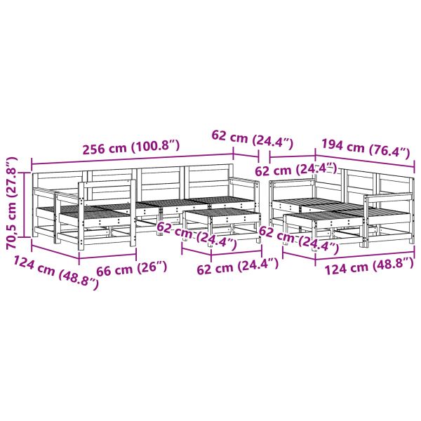 Комплект за почивка в градина 10 pcs Восъчен Кафяв