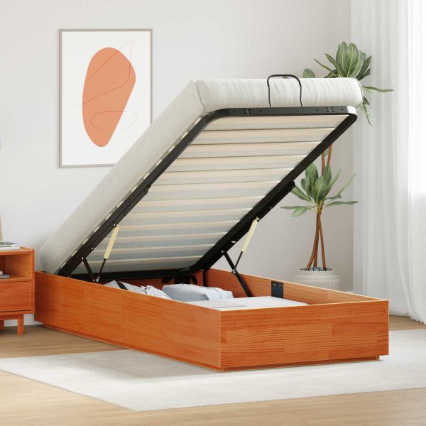 Отоманско легло Восъчен Кафяв 80 x 200 cm Масивна боровина