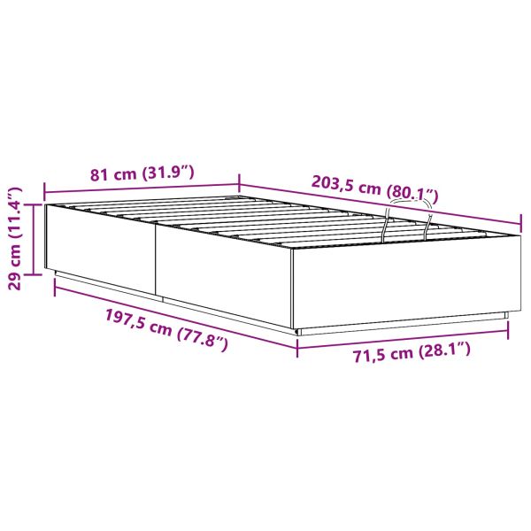 Отоманско легло Восъчен Кафяв 80 x 200 cm Масивна боровина