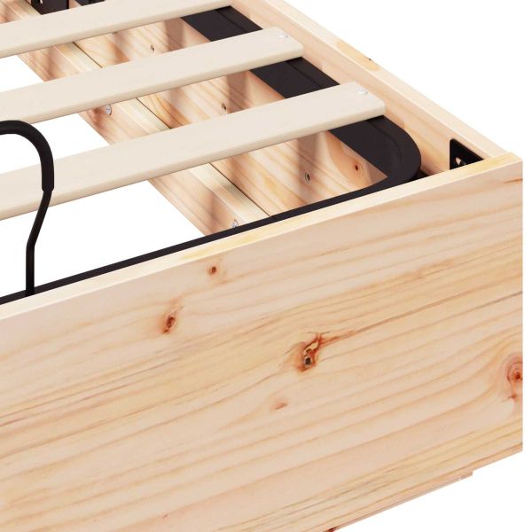 Отоманско легло Естествен 140 x 200 cm Масивна боровина