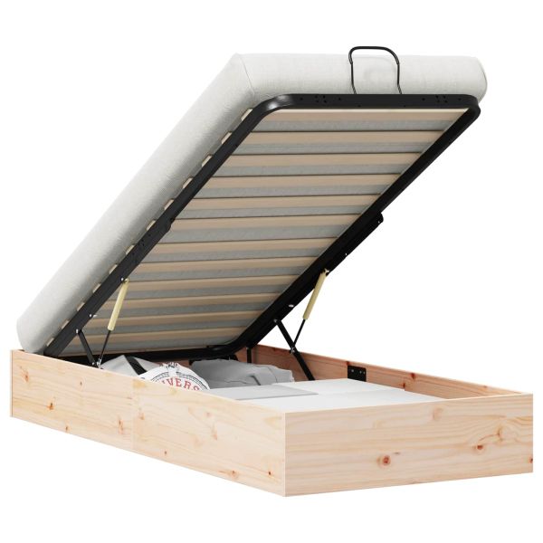 Отоман легло рамка с хранилище 2 pcs Естествен 70 x 190 cm