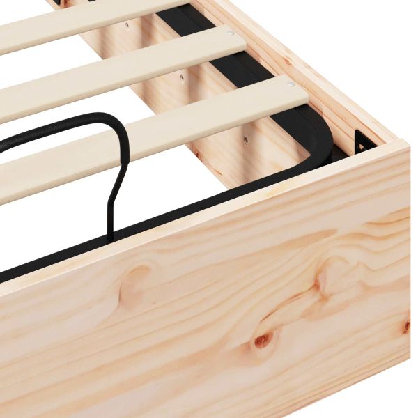 Отоман легло рамка с хранилище 2 pcs Естествен 70 x 190 cm