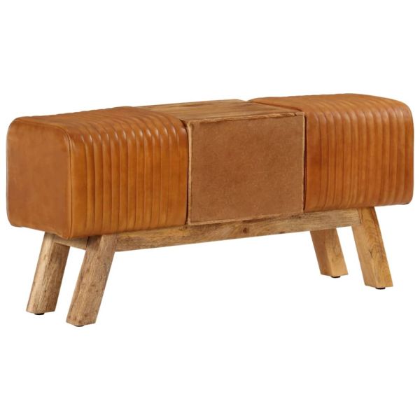 Пейка гимнастическа кафява 107 см естествена козя кожа и манго