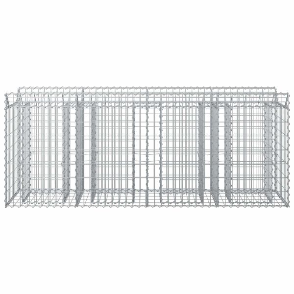 Габиона повдигнато легло 2 pcs Сребрист 200 x 50 x 80 см