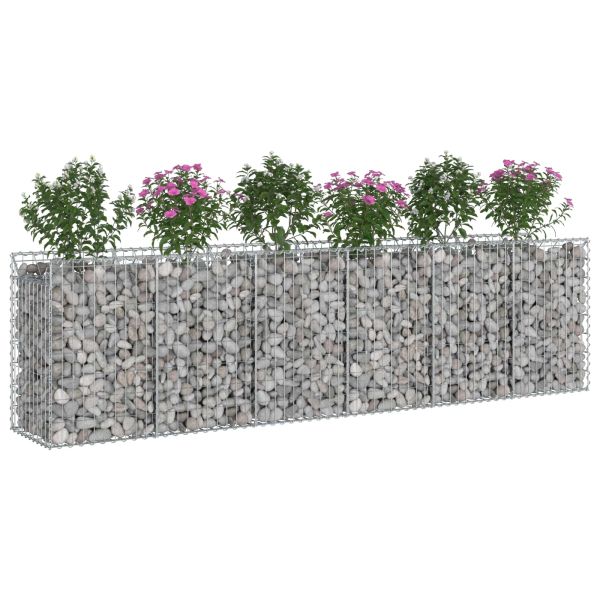 Габиона повдигнато легло 2 pcs Сребрист 300 x 50 x 80 см