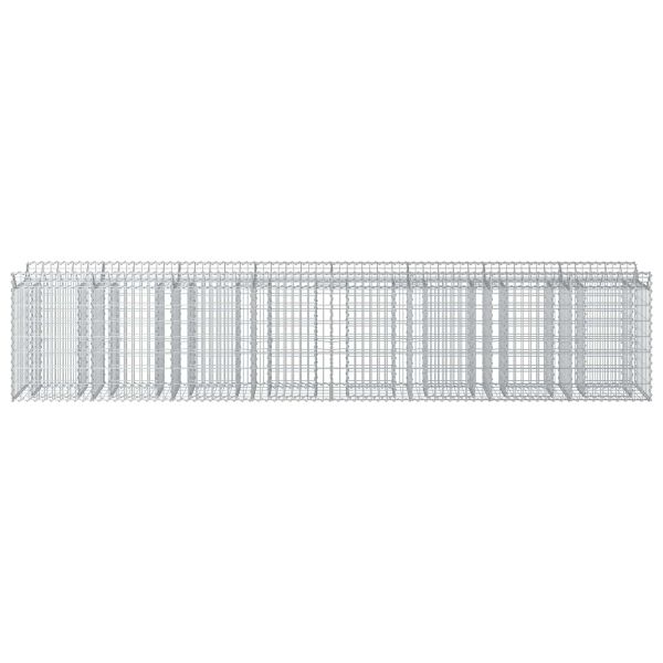 Габиона повдигнато легло 3 pcs Сребрист 400 x 50 x 80 см