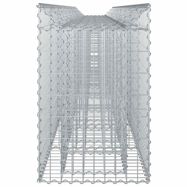 Габиона повдигнато легло 3 pcs Сребрист 400 x 50 x 80 см