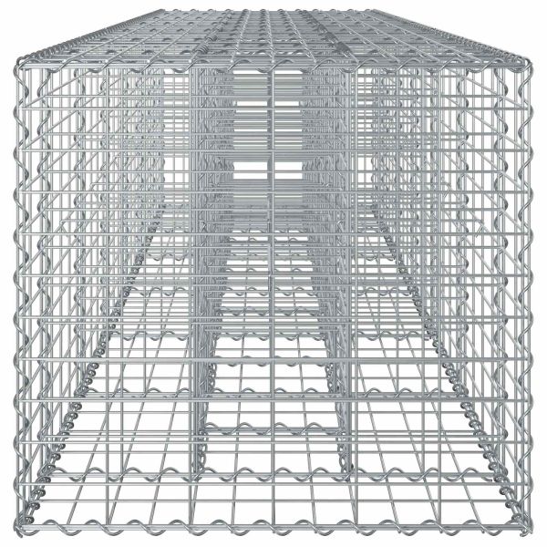 Габиона повдигнато легло 2 pcs Сребрист 260 x 60 x 55 см