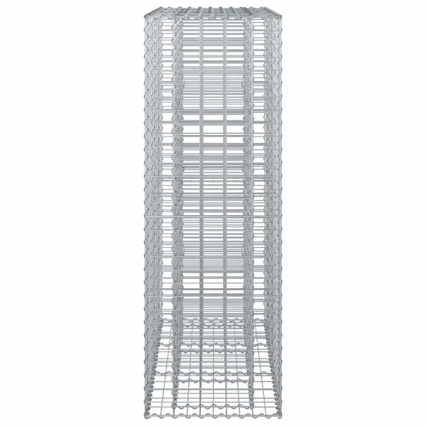 Габиона повдигнато легло 2 pcs Сребрист 130 x 50 x 150 см