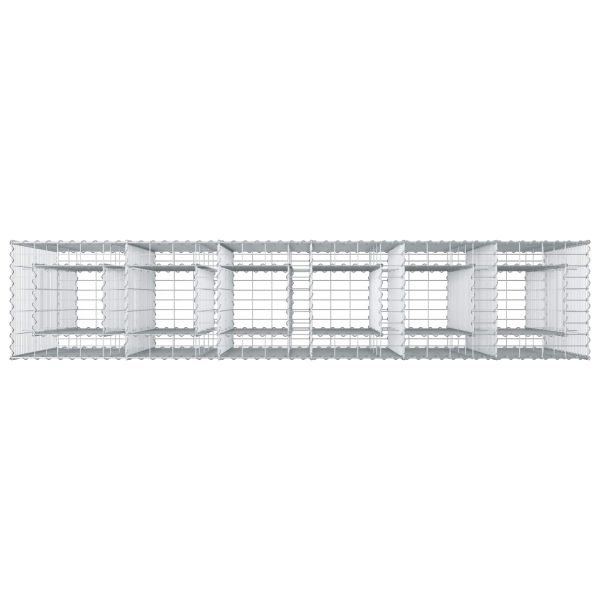 Габиона повдигнато легло 3 pcs Сребрист 250 x 50 x 150 см