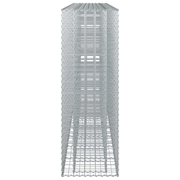 Габиона повдигнато легло 4 pcs Сребрист 330 x 50 x 150 см