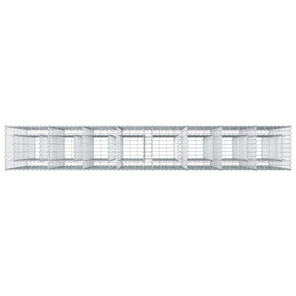 Габиона повдигнато легло 4 pcs Сребрист 330 x 50 x 150 см