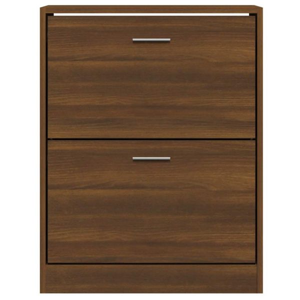 Шкаф за обувки, кафяв дъб, 63x24x81 см, инженерно дърво