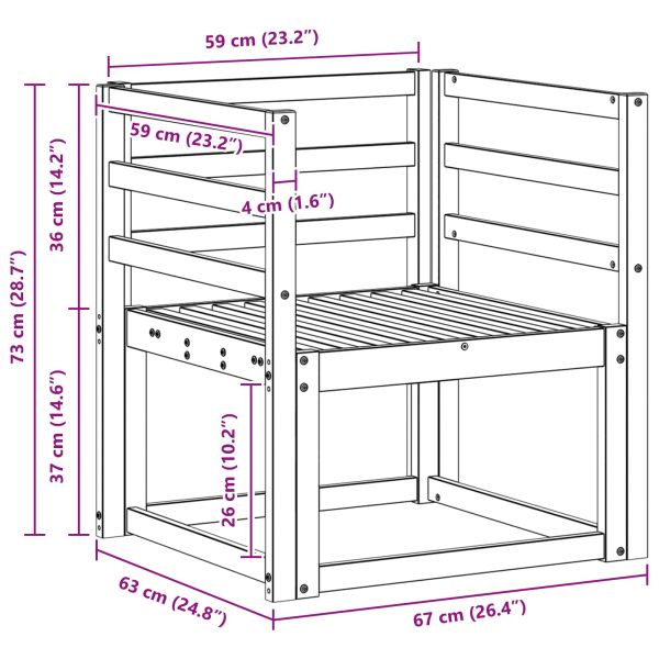 Външен диван Солидно акациево дърво Естествен
