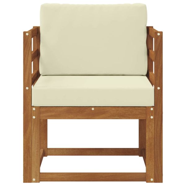 Комплект дивани за открито Солидно акациево дърво и полиестер