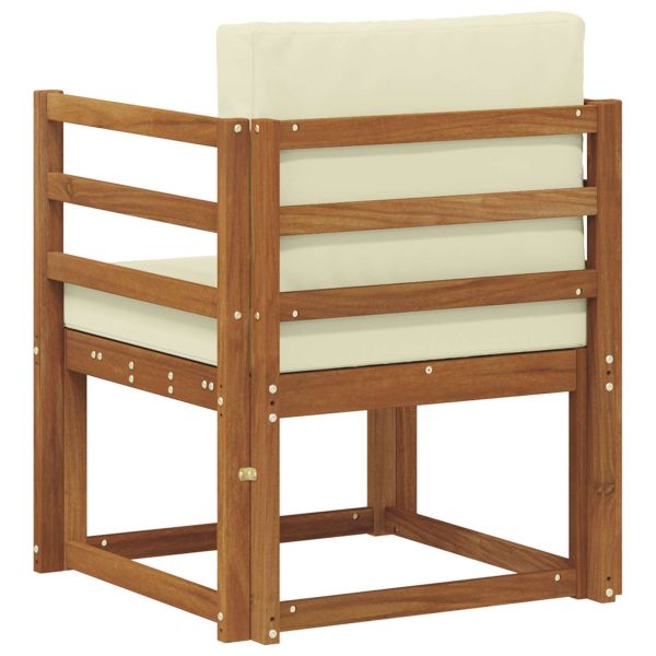 Комплект дивани за открито Солидно акациево дърво и полиестер